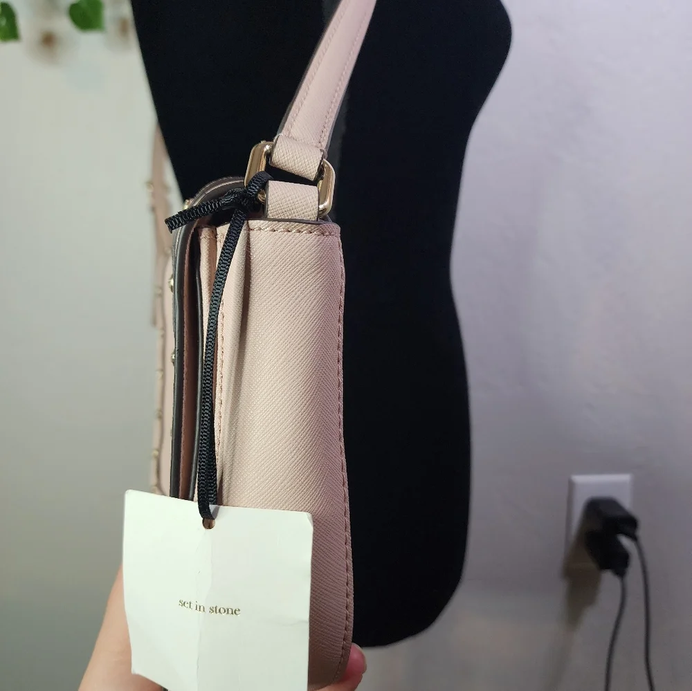 Kate Spade New York Laurel Way Jeweled‎ Saffiano Pink Cream Crossbody